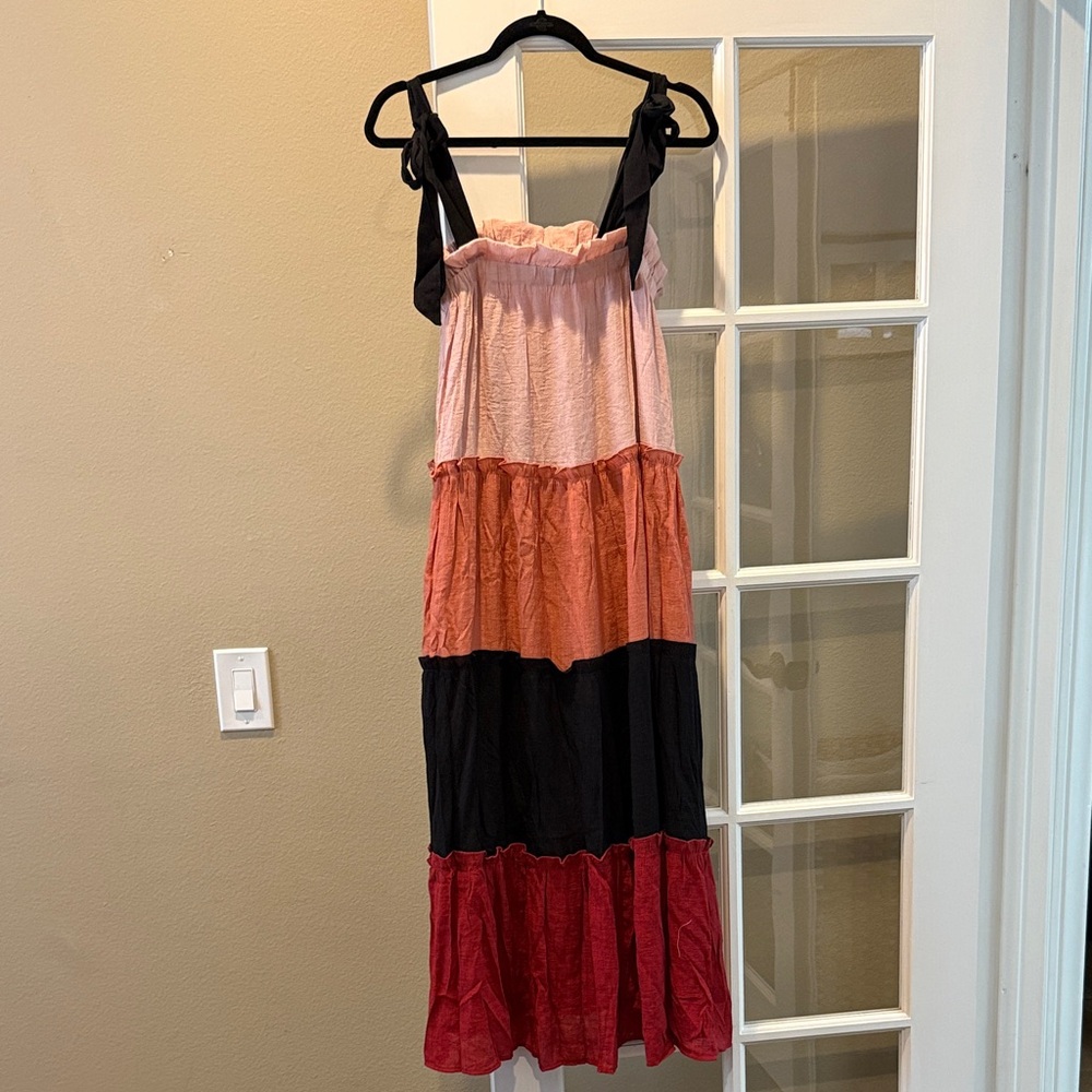 Blu Pepper Pink and Black Maxi Dress